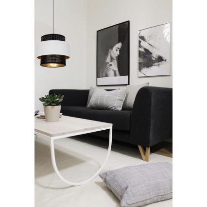 Lestenec na vrvici NESS 1xE27/60W/230V črna/bela