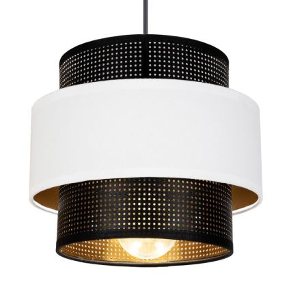 Lestenec na vrvici NESS 1xE27/60W/230V črna/bela