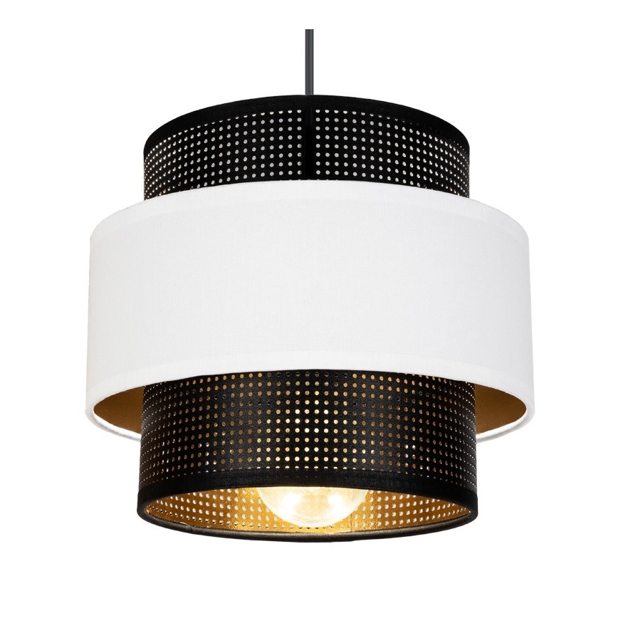 Lestenec na vrvici NESS 1xE27/60W/230V črna/bela