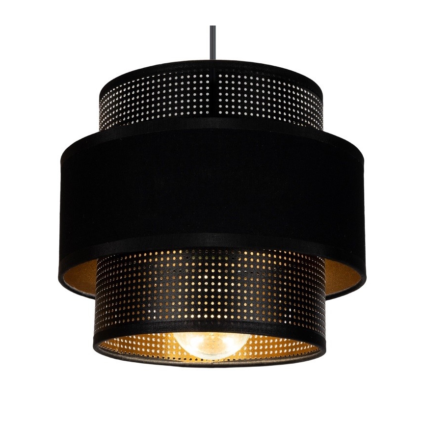 Lestenec na vrvici NESS 2xE27/60W/230V premer 30 cm črna
