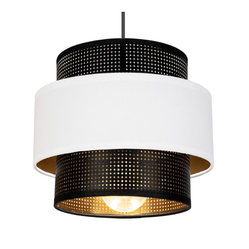 Lestenec na vrvici NESS 2xE27/60W/230V spider črna/bela
