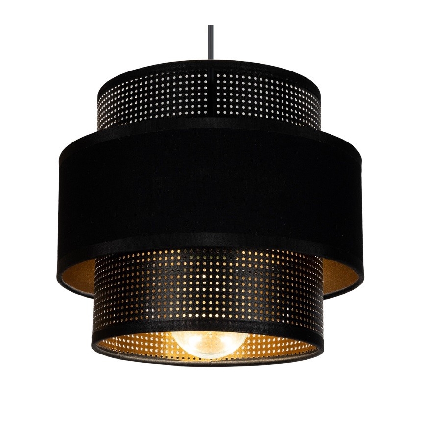 Lestenec na vrvici NESS 3xE27/60W/230V premer 45 cm črna