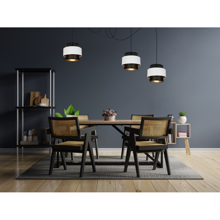 Lestenec na vrvici NESS 3xE27/60W/230V spider črna/bela