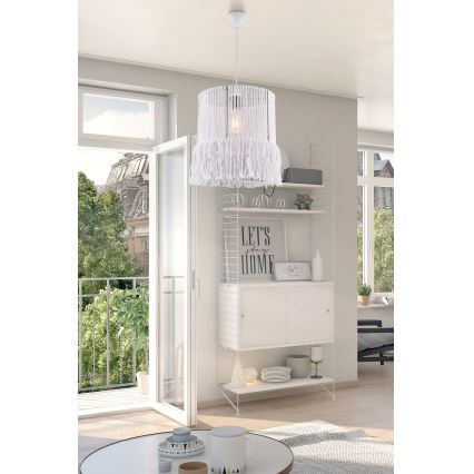 Lestenec na vrvici NESS MAKRAMÉ 1xE27/40W/230V, bela