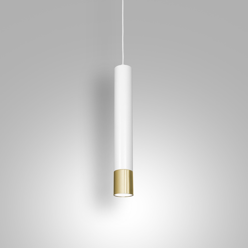 Lestenec na vrvici NEST 1xGU10/8W/230V belo/zlat