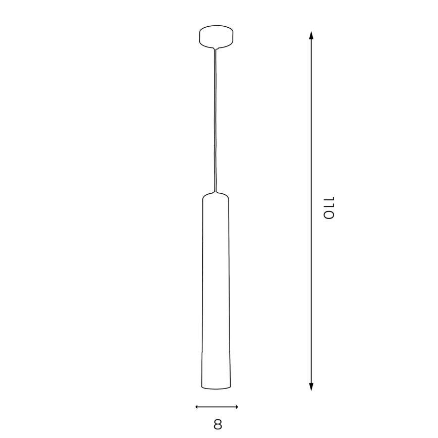 Lestenec na vrvici NEST 1xGU10/8W/230V belo/zlat