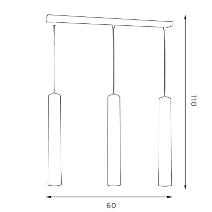 Lestenec na vrvici NEST 3xGU10/8W/230V črna/sijajni krom