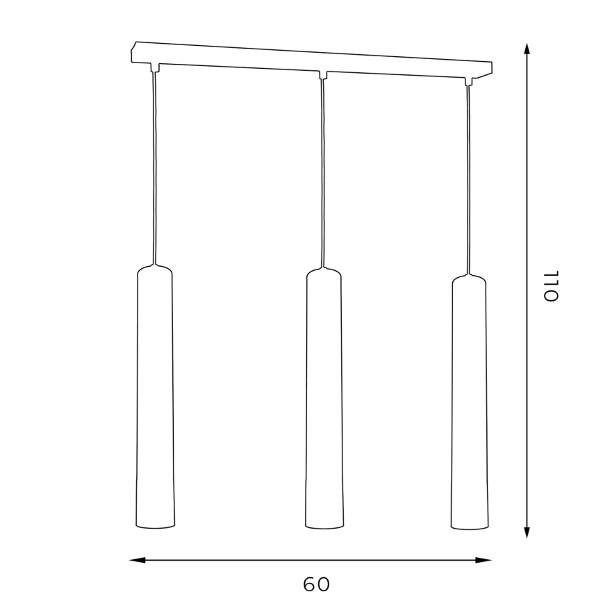 Lestenec na vrvici NEST 3xGU10/8W/230V črna/sijajni krom
