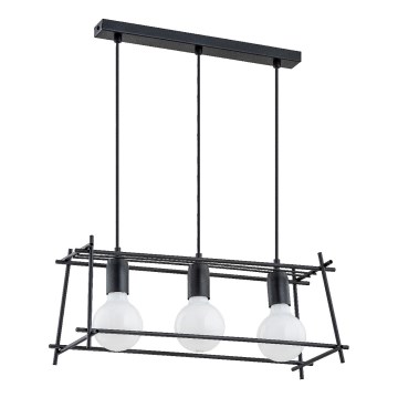 Lestenec na vrvici NETI 3xE27/15W/230V črna