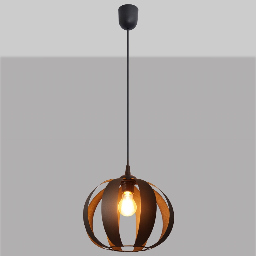 Lestenec na vrvici NEWTON 1xE27/15W/230V črna