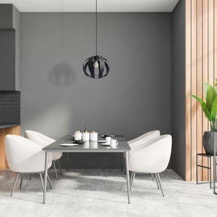 Lestenec na vrvici NEWTON 1xE27/15W/230V črna