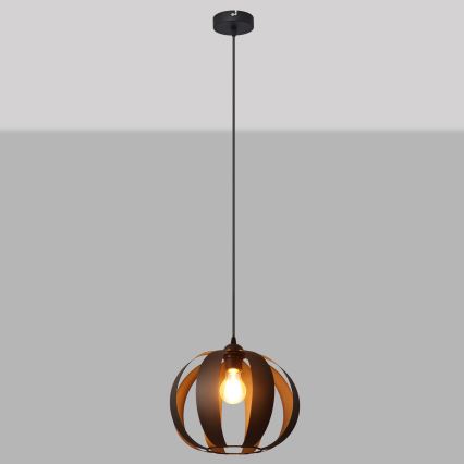 Lestenec na vrvici NEWTON 1xE27/15W/230V črna