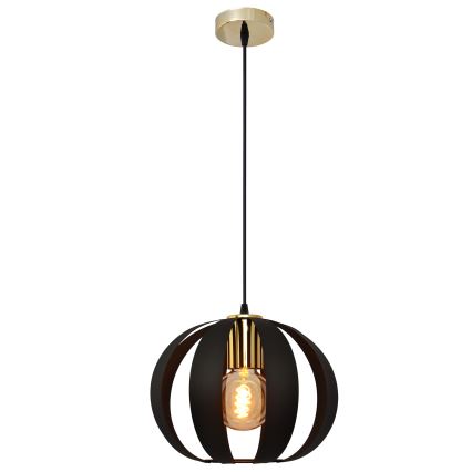 Lestenec na vrvici NEWTON 1xE27/15W/230V črna/zlata