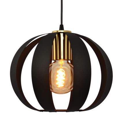 Lestenec na vrvici NEWTON 3xE27/15W/230V črna/zlata