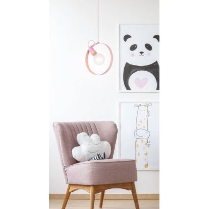 Lestenec na vrvici NEXO 1xE27/40W/230V roza