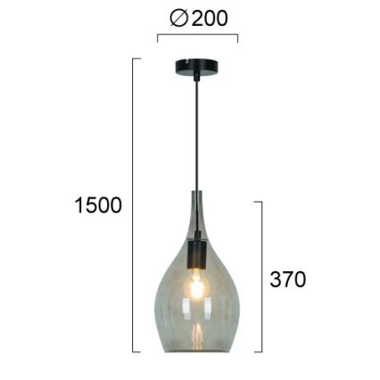 Lestenec na vrvici NEXT 1xE27/40W/230V dimno črna