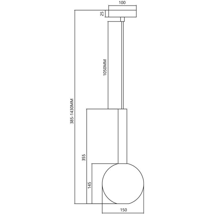Lestenec na vrvici NIKO 1xG9/9W/230V pr. 15 cm črna