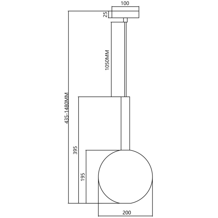 Lestenec na vrvici NIKO 1xG9/9W/230V pr. 20 cm črna