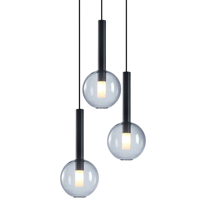 Lestenec na vrvici NIKO 3xG9/9W/230V črna