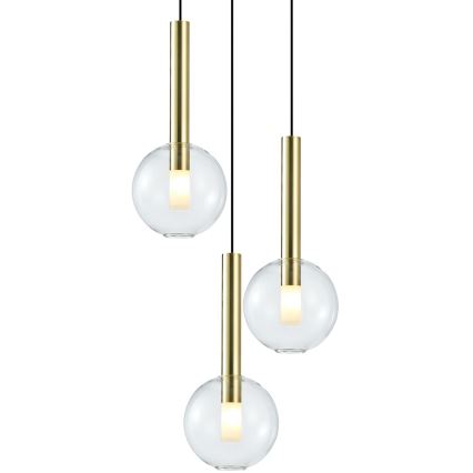 Lestenec na vrvici NIKO 3xG9/9W/230V zlata
