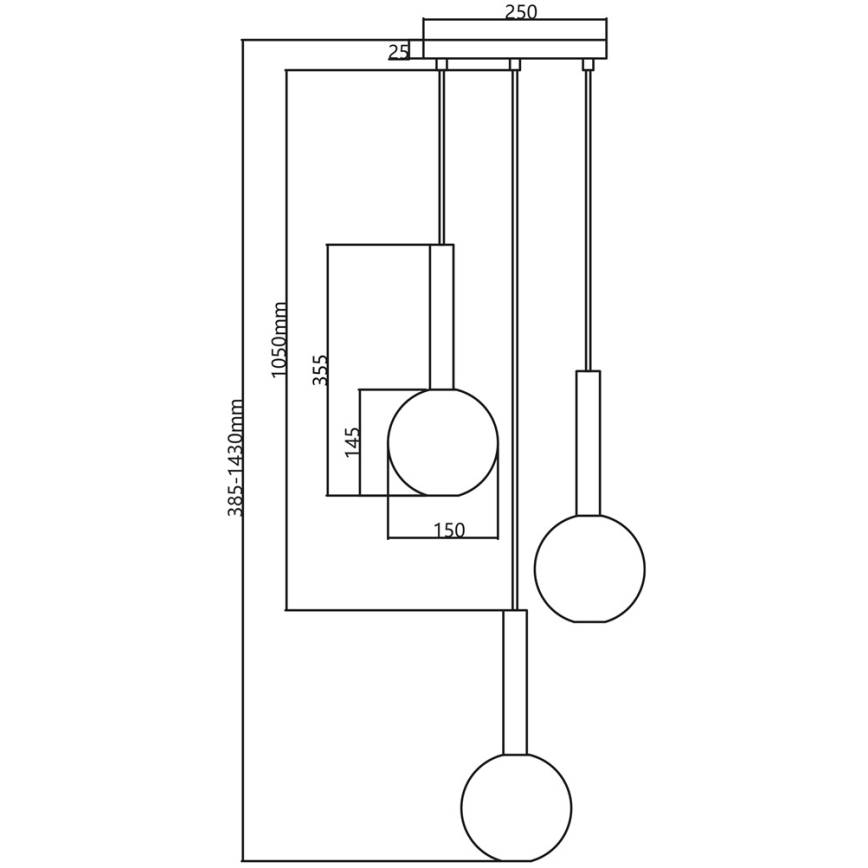 Lestenec na vrvici NIKO 3xG9/9W/230V zlata