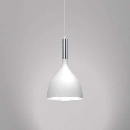 Lestenec na vrvici NOAK 1xE27/15W/230V bela/sijajni krom