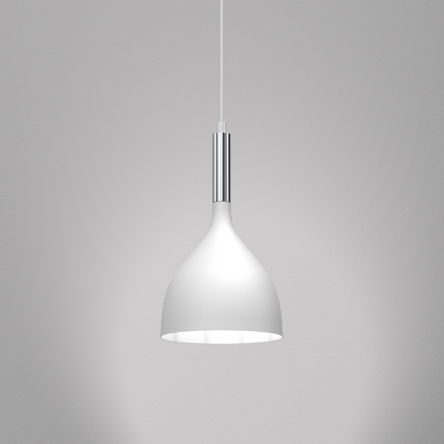 Lestenec na vrvici NOAK 1xE27/15W/230V bela/sijajni krom