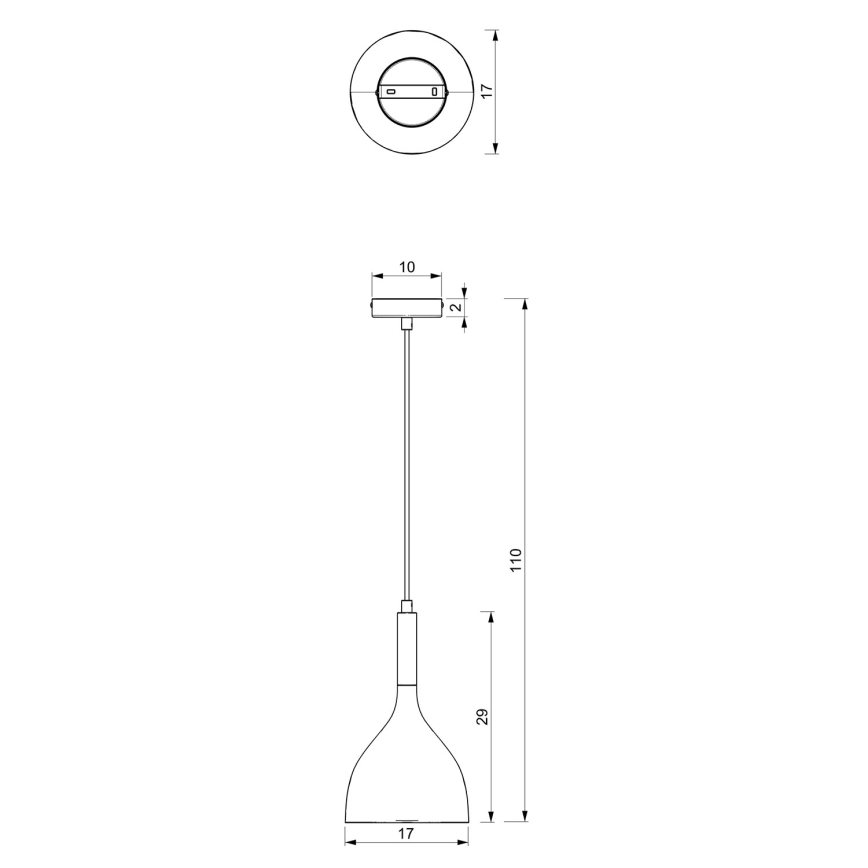 Lestenec na vrvici NOAK 1xE27/15W/230V bela/sijajni krom