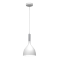 Lestenec na vrvici NOAK 1xE27/15W/230V bela/sijajni krom