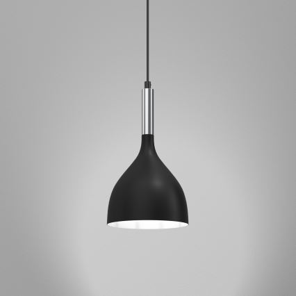 Lestenec na vrvici NOAK 1xE27/15W/230V črna/sijajni krom