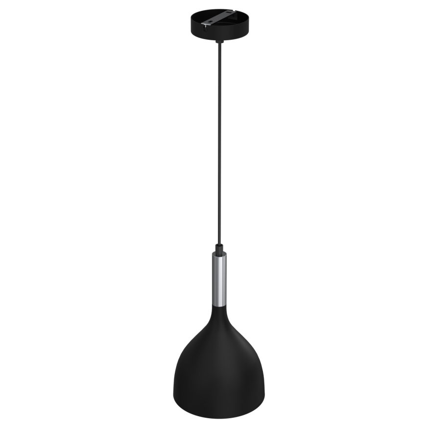 Lestenec na vrvici NOAK 1xE27/15W/230V črna/sijajni krom