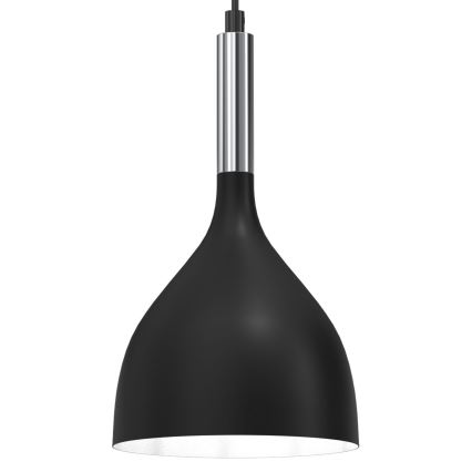 Lestenec na vrvici NOAK 1xE27/15W/230V črna/sijajni krom