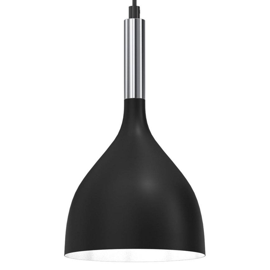 Lestenec na vrvici NOAK 1xE27/15W/230V črna/sijajni krom