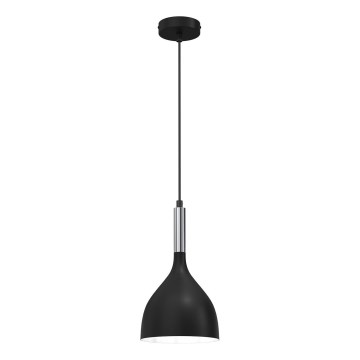 Lestenec na vrvici NOAK 1xE27/15W/230V črna/sijajni krom