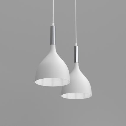 Lestenec na vrvici NOAK 2xE27/15W/230V bela/sijajni krom