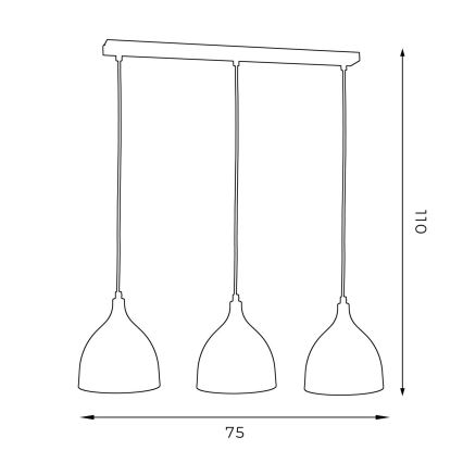 Lestenec na vrvici NOAK 3xE27/15W/230V črna