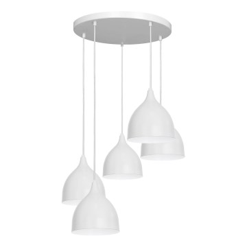 Lestenec na vrvici NOAK 5xE27/15W/230V siva