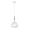 Lestenec na vrvici NOAK WOOD 1xE27/15W/230V bela/bukev