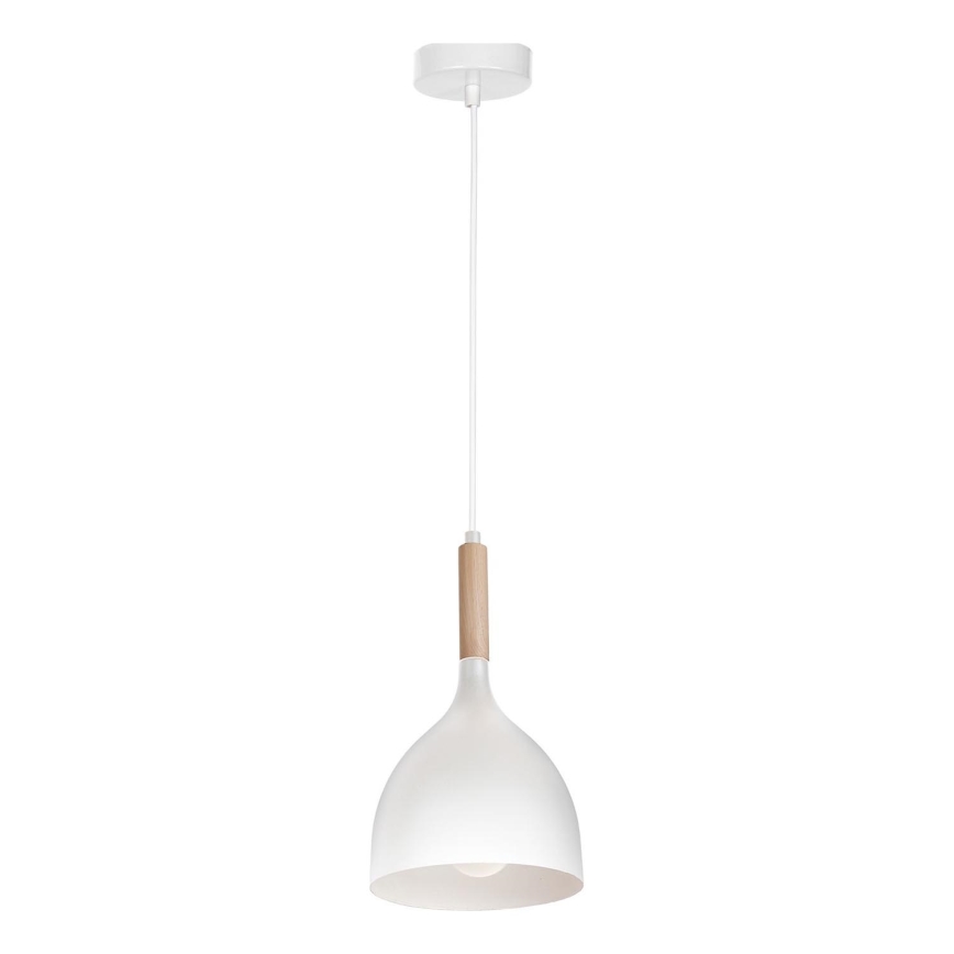 Lestenec na vrvici NOAK WOOD 1xE27/15W/230V bela/bukev