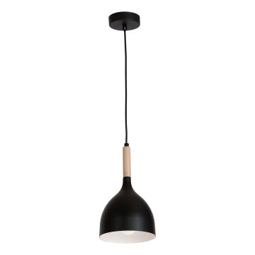 Lestenec na vrvici NOAK WOOD 1xE27/15W/230V črna/bukev