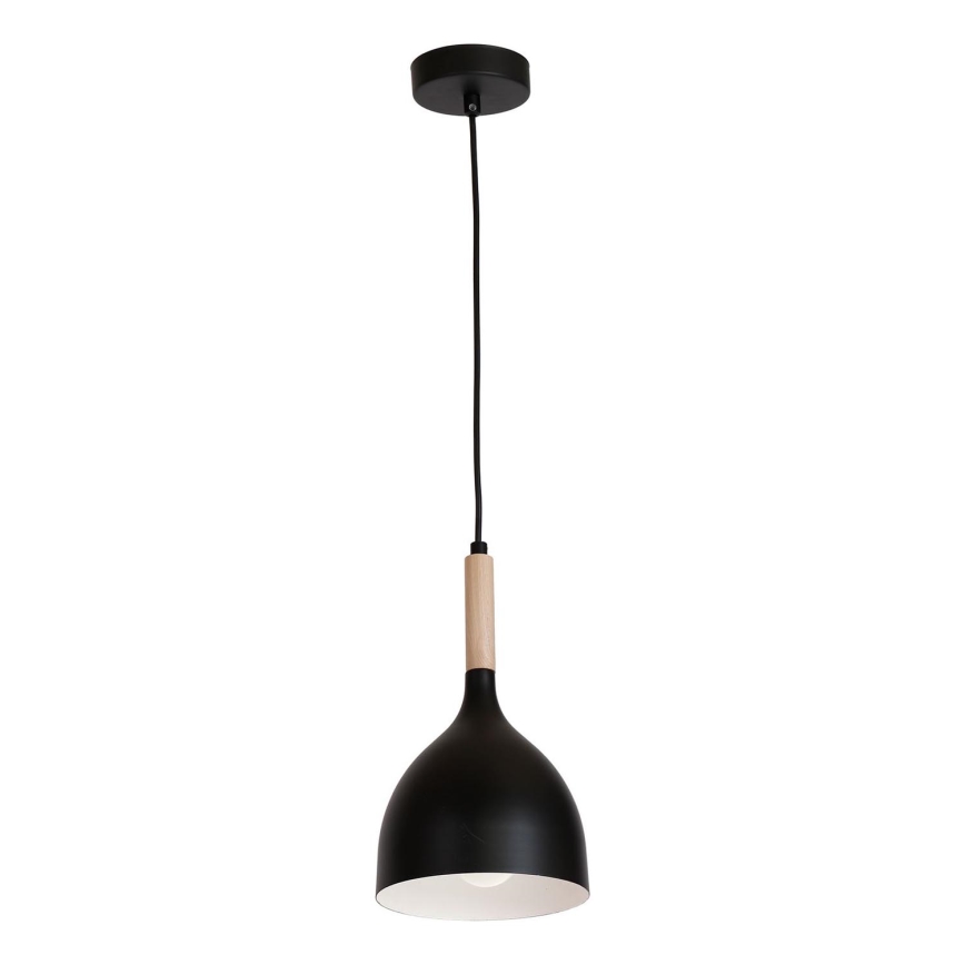 Lestenec na vrvici NOAK WOOD 1xE27/15W/230V črna/bukev