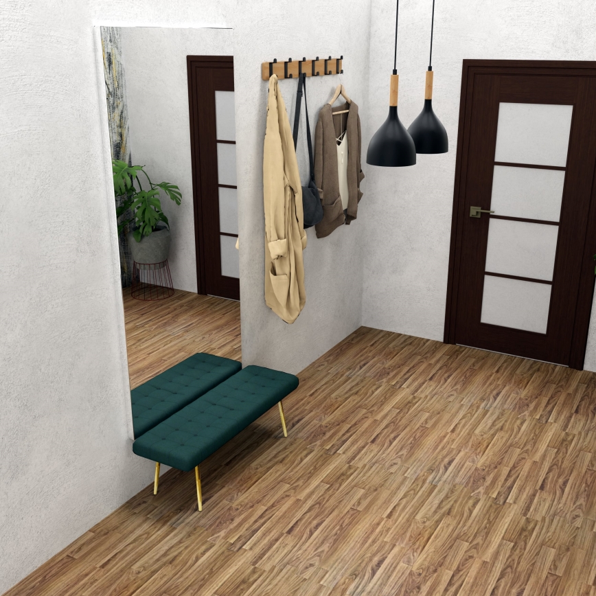 Lestenec na vrvici NOAK WOOD 2xE27/15W/230V črna/bukev