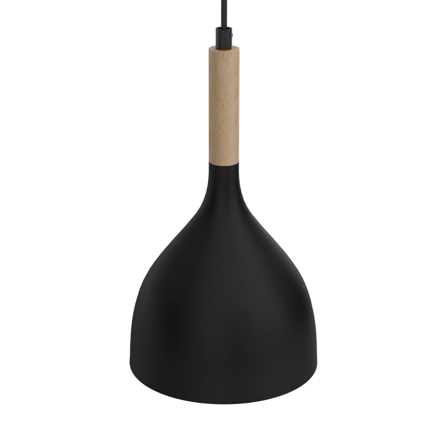 Lestenec na vrvici NOAK WOOD 2xE27/15W/230V črna/bukev