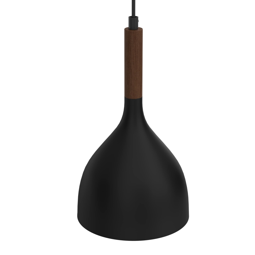 Lestenec na vrvici NOAK WOOD 2xE27/15W/230V črna/bukev