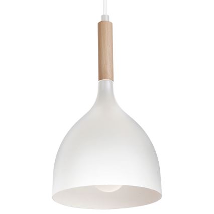 Lestenec na vrvici NOAK WOOD 3xE27/15W/230V bela/bukev