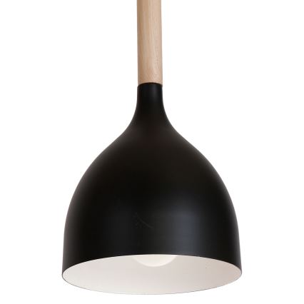 Lestenec na vrvici NOAK WOOD 3xE27/15W/230V črna/bukev