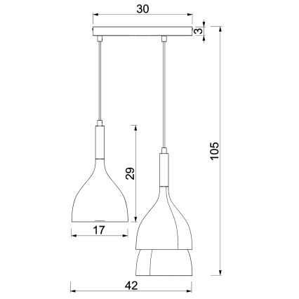 Lestenec na vrvici NOAK WOOD 3xE27/15W/230V črna/bukev