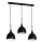 Lestenec na vrvici NOAK WOOD 3xE27/15W/230V črna/bukev