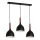 Lestenec na vrvici NOAK WOOD 3xE27/15W/230V črna/bukev