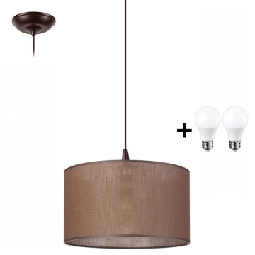Lestenec na vrvici NOEL 1xE27/60W/230V rjava
